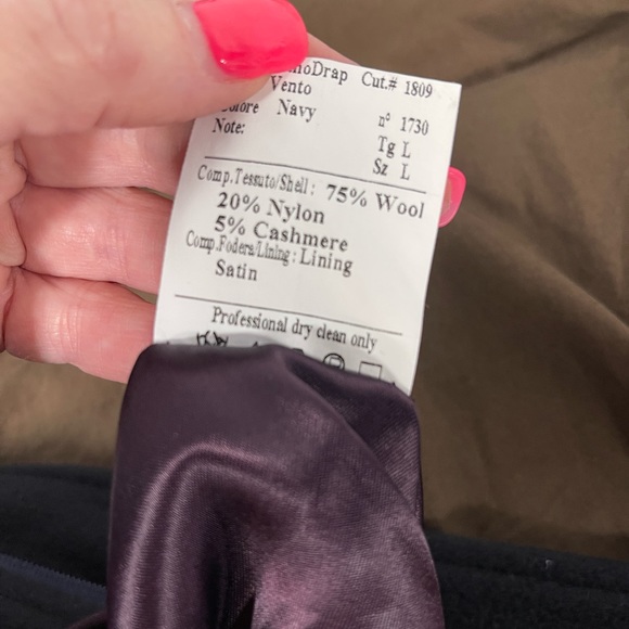 Made in Italy Mario Valenti Men’s Wool/Cashmere/Nylon Coat Size XL - Picture 7 of 7